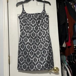 Elegant Black and White Patterned Dress